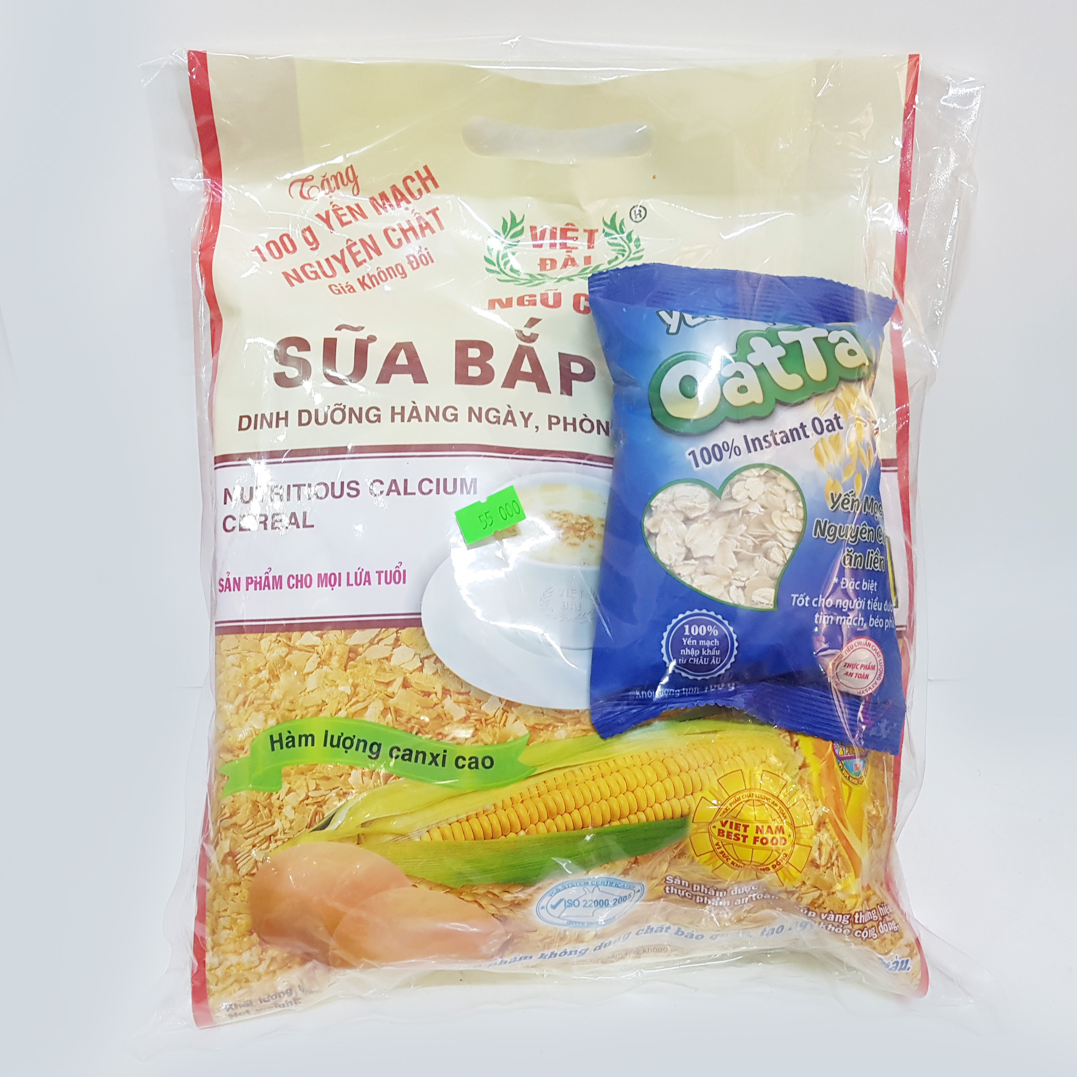 Sữa bắp canxi Việt Đài - Tặng 100g yến mạch nguyên chất