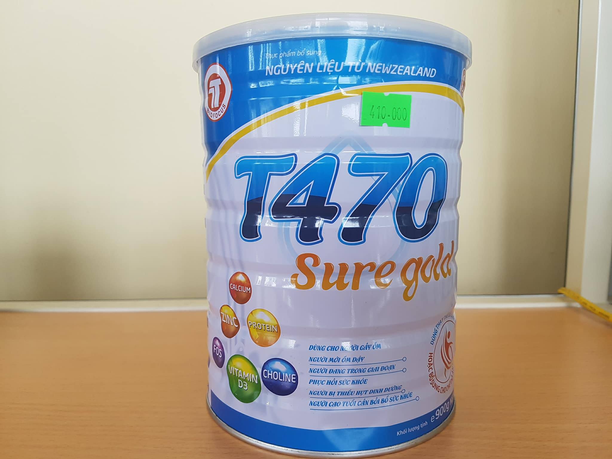 Sữa bột T470 Sure gold 900g dành cho người già, người gầy, ốm