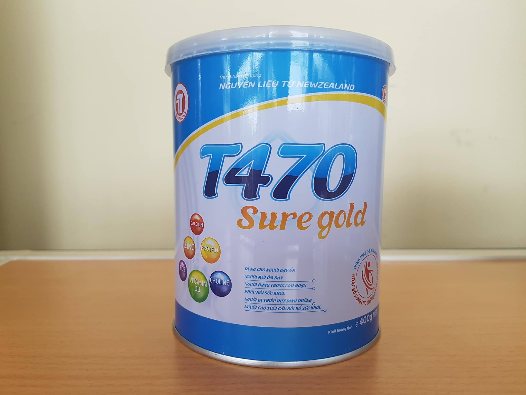 Sữa bột T470 sure gold 400g dành cho người già, người gầy, ốm