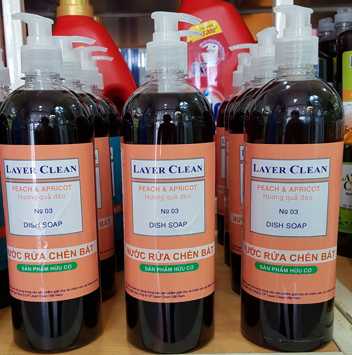 Nước rửa chén bát hữu cơ Layer Clean hương quả đào