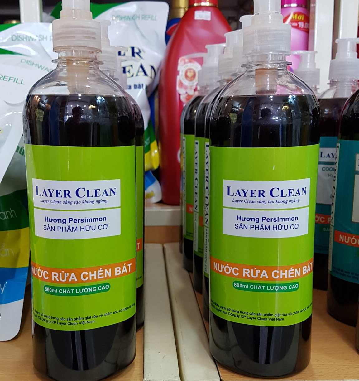 Nước rửa chén bát hữu cơ Layer Clean hương quả Hồng